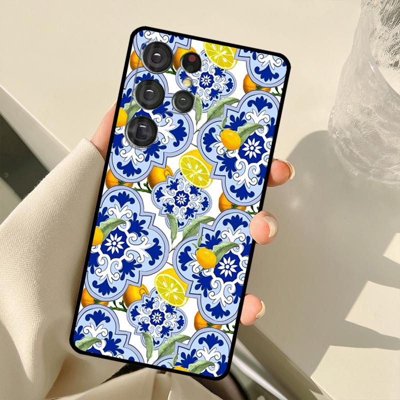 Средиземноморский Лимон Чехол Для Samsung Galaxy S25 Ultra S21 S22 S23 S24 Ultra S9 S10 Plus S20 FE S25 FE Задняя Крышка