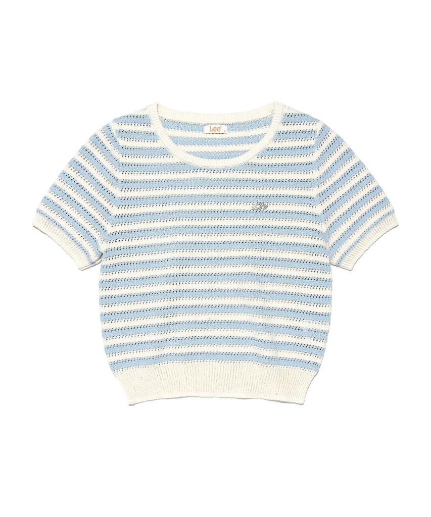 LEE Women'S Scalloped Stripe Knit Light Blue