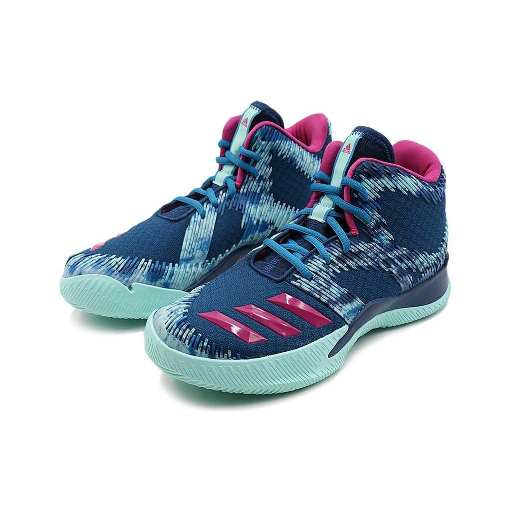 adidas Bounce Legends Кроссовки унисекс с круглым носком, шнуровкой, амортизирующие, нескользящие, износостойкие, дышащие, средней высоты, для баскетбола, синие BW0950