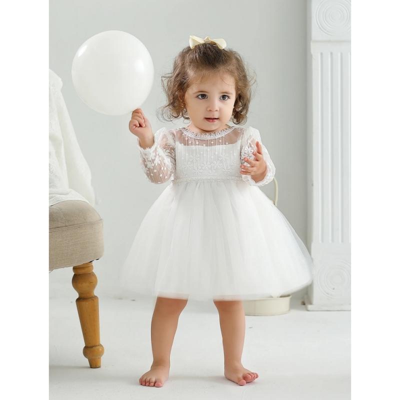 Детские крестильные принадлежности, платье для малышей, платье для девочек, вечеринка, день рождения, свадьба, принцесса, белые платья для детей, девочка