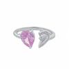 Bow Pink Zircon Series Open Ring Niche Love Cold Wind Advanced Sense Personality Ring Woman