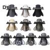 Wide Brim Sun Hat with 2 Solar Fan UV Protection Bucket Hat with Neck Flap And Face Guard 3 Speed Adjustable Fan Hat for Outdoor Fishing Camping