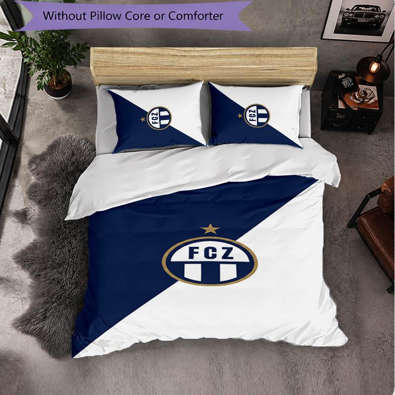 FC Zürich Themed Bedding 3Pcs Duvet Cover Set Decorative Bed Linen For Teen Room Home Decoration