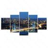 Wall Art Canvas Print Architectural Landscape Painting Home Decor Neon Lights Pictures Modular Frame Hallway Room 5 Set Poster