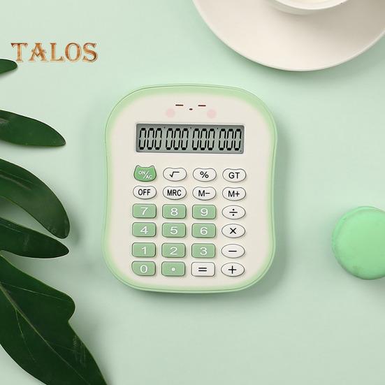 Портативный калькулятор 12-значный большой ЖК-дисплей Большие кнопки, легко нажимаемые, питание от батареи, цветной