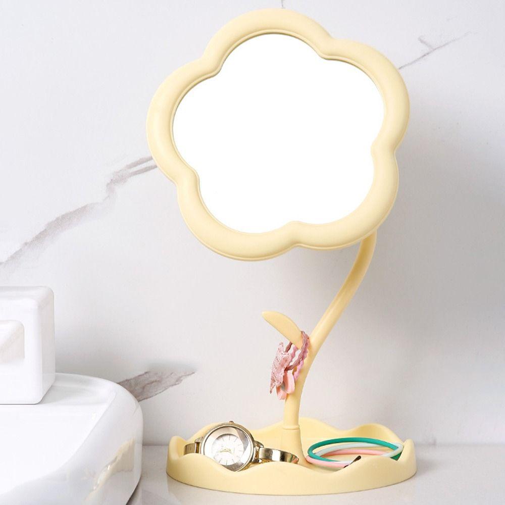 Detachable Sunflower Shaped Dressing Mirror Cute Table Mirror Durable Desktop Makeup Mirror  Home