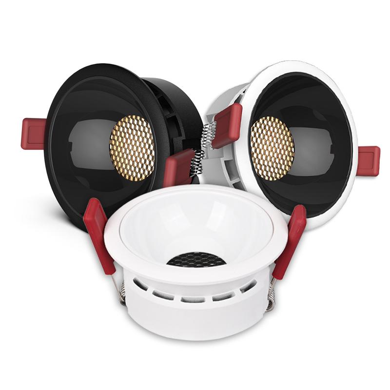 Anti-glare Recessed Ceiling Downlight Lamp 7W 9W 12W 15W 18W 25W Honeycomb Cob Led Spot Lights Ceiling Fixtures Lighting 85-265V