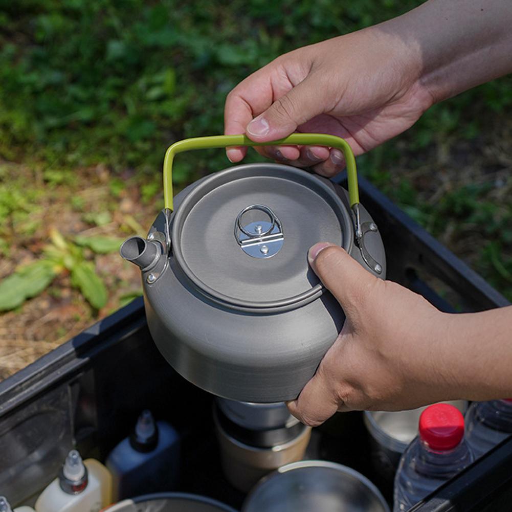 Outdoor Light Weight Aluminum Alloy Kettle AntiScalding Handle Camping Coffee Kettle Portable TeaPot Picnic Teakettle