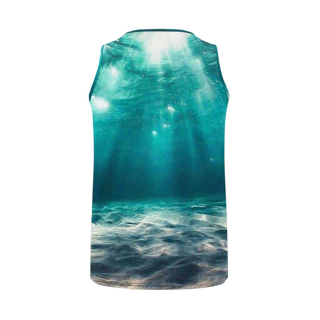 Мужская летняя пляжная майка для серфинга, повседневная дышащая майка без рукавов, свободная майка с принтом
