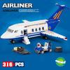 City Airplane International Passenger Plane Flight Model Building Blocks Airport Airlines Station Bricks Sets Kids Toy Technical
