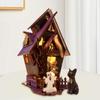 3D Модель Дома с привидениями Хэллоуин Деревянный пазл Сделай сам Дом с привидениями Деревянный набор-пазл со светящимися привидениями для вечеринки на Хэллоуин