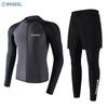 Мужской комплект с защитой от УФ-излучения Rash Guard с длинным рукавом, костюм для серфинга и дайвинга с шортами или брюками, для снорклинга, плавания, водных видов спорта
