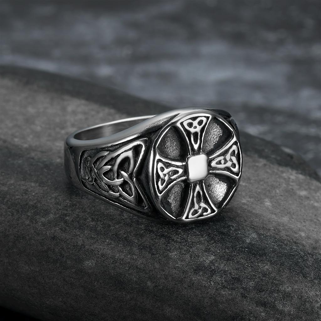Trendy Cross Viking Men's Retro Ring