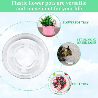 Прозрачные пластиковые поддоны для растений, набор из 30 шт., для цветочных горшков, поддоны для капели, размеры 15, 20, 25 см, подходят для комнатных и уличных растений