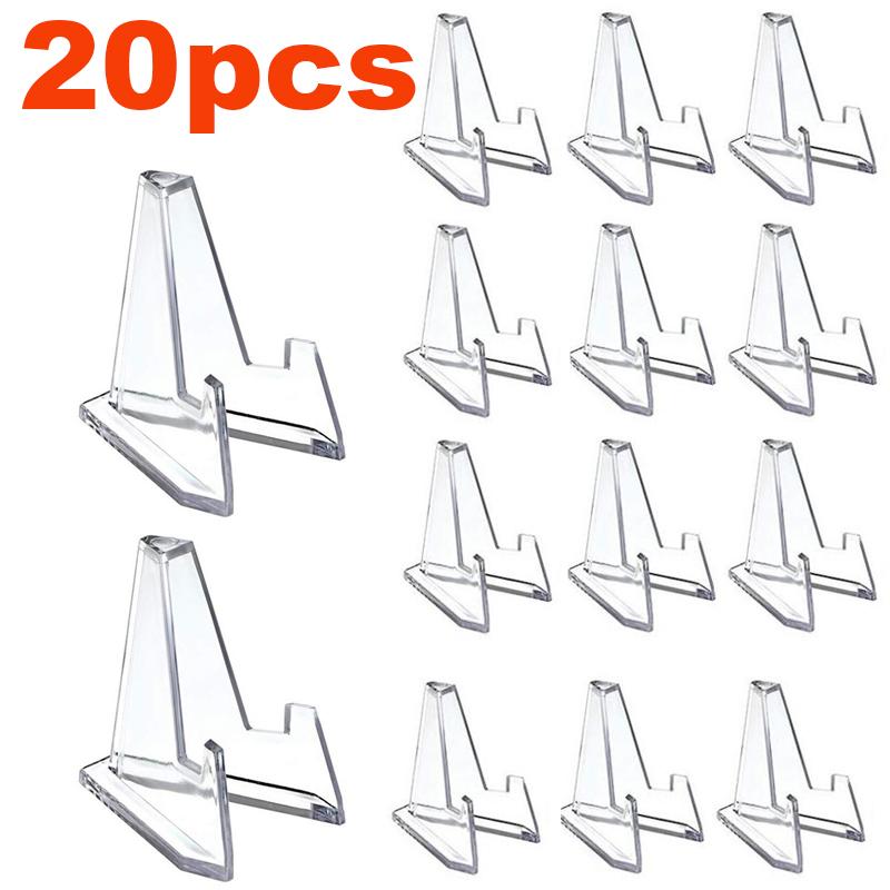 20/5pcs Clear Acrylic Coin Display Stand Holders Small Easel Rack Commemorative Challenge Coin Capsule Holder Support