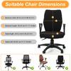 2pcs Office Chair Covers Stretchable, Universal Office Chair Seat Cover, Washable Removable Computer Chairs Cover for Seat Cushion Protectors(Black)