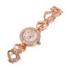 Women's Digital Quartz Watch with Full Diamond Peach Heart Movement, Stylish Wrist Decoration, Beautiful Rose Gold Design