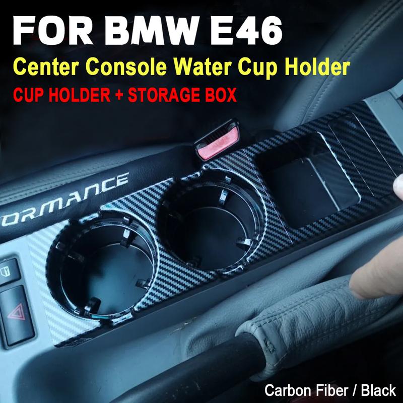 New Double Hole Car Styling Front Center Console Storage Box Coin + Cup Holder For BMW E46 Series 1999 2000-2006 51168217953
