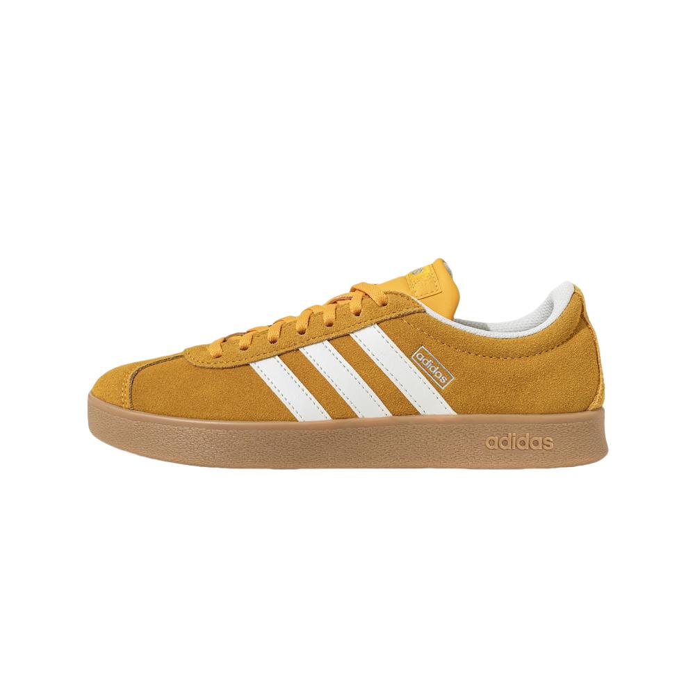 Adidas VL Court Classic Yellow White Gum Unisex Sneakers Footwear-White JS4593