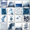 Blue Tone Style Printed Square Pillowcase Car Sofa Cushion Cover Decorative Pillow Home Decoration Bohemian Pillow Cover