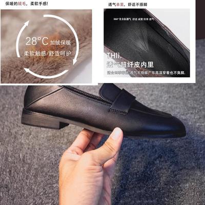 Ретро маленькие кожаные туфли на плоской подошве, женская обувь, новые весенние, осенние и зимние черные лоферы с квадратным носком, одинарные туфли