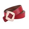 Genuine Leather Womens Retro Gold Buckle Belt With Hollow Design For Casual Fashion