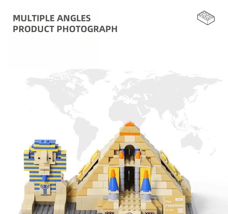 643PCS Bricks World Famous Architecture Great Pyramid of Giza-Cairo Egypt Model Building Bricks Toy For Children
