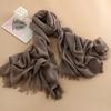 Solid Color Cotton And Linen Scarf Women'S High-End Sense Thin Long Yarn Scarf Sunscreen Shawl Commuter Simple Silk Scarf