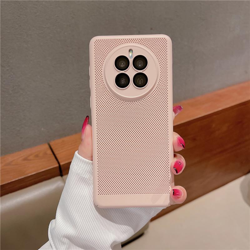 Чехол с полным покрытием, рассеивающий тепло, с пленкой для объектива для Huawei Mate 60 50 50E 30 Pro Plus, дышащая охлаждающая сетка, жесткий корпус из ПК