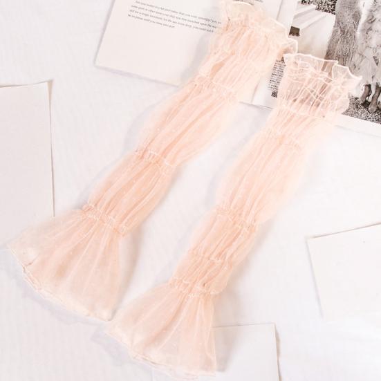 Women's Long Ultra-thin Mesh Arm Sleeves Sun UV Protection Cooling Fingerless Gloves Lace
