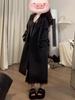 Women's Mid-Length Hepburn-Style Wool Felt Coat - Autumn/Winter Plus Velvet Thickened Petite Fit