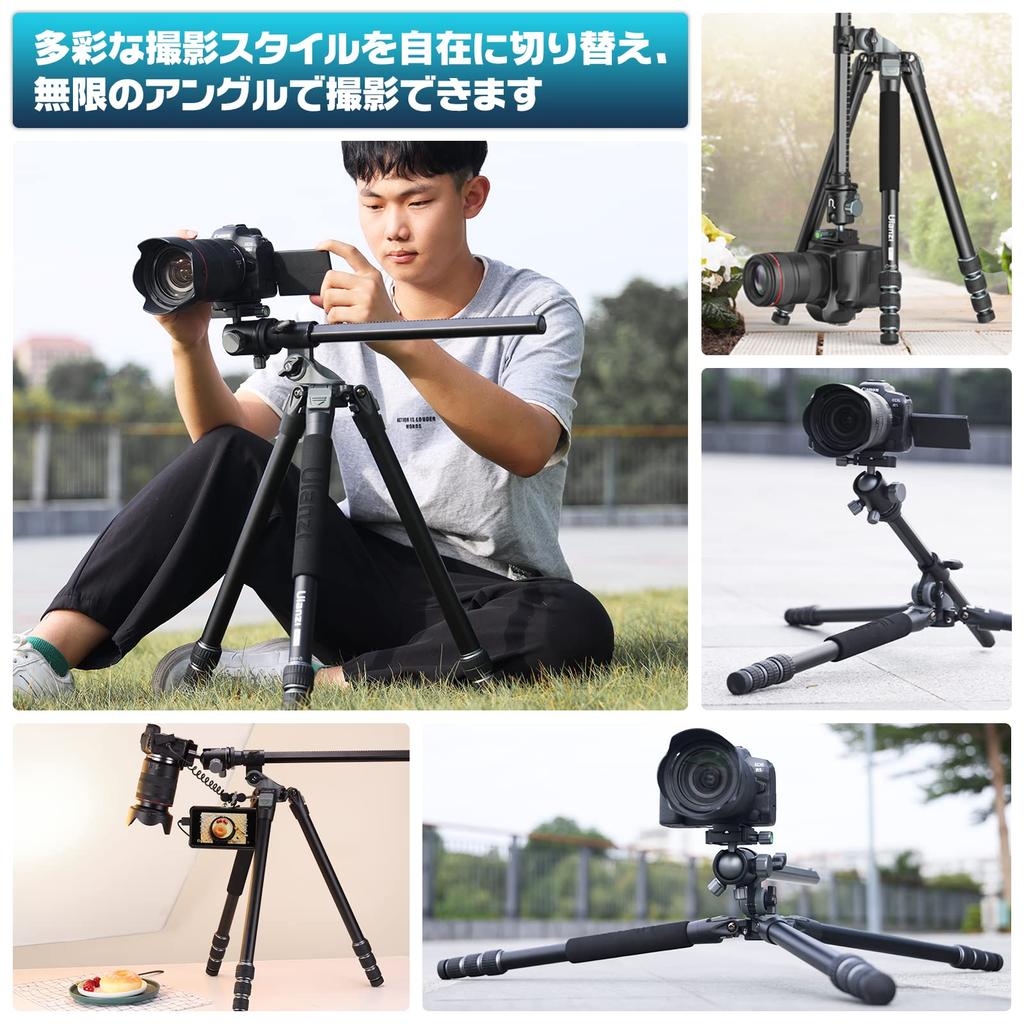 Ulanzi Camera Aerial Photography Tripod with Adjustable Center Axis Micro Telescopic Panoramic Quick Camera Tripod Boom for Rotating Center Aluminum