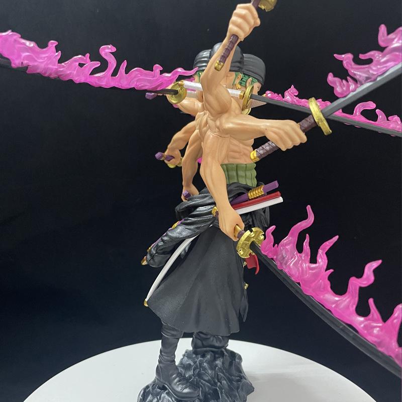 40 см One Piece Мечник Девять Клинков Стиль Зоро Акционная Кукла Статуэтка Аниме Маленькая Статуэтка ПВХ Модель Кукла Коллекция Игрушка Подарок Ребенок
