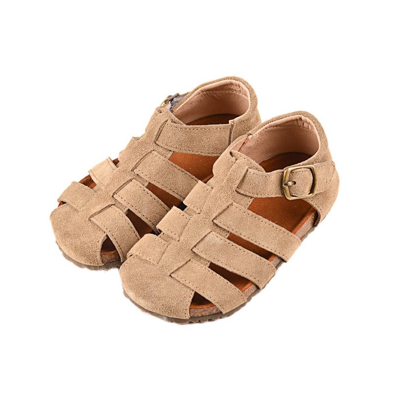 Детские сандалии-гладиаторы, повседневная дышащая римская обувь с полыми отверстиями