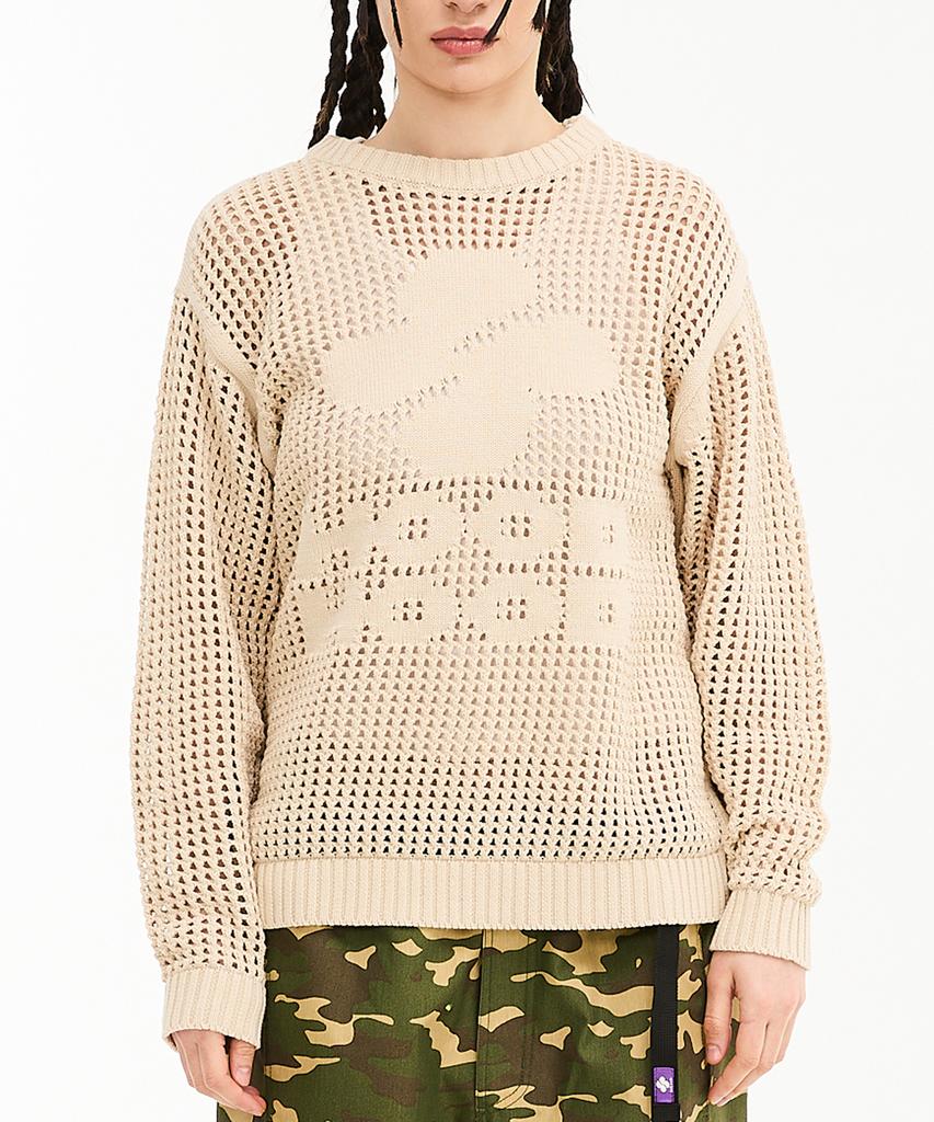 Hoodhood Hood Logo Mesh Graphic Knit Ivory