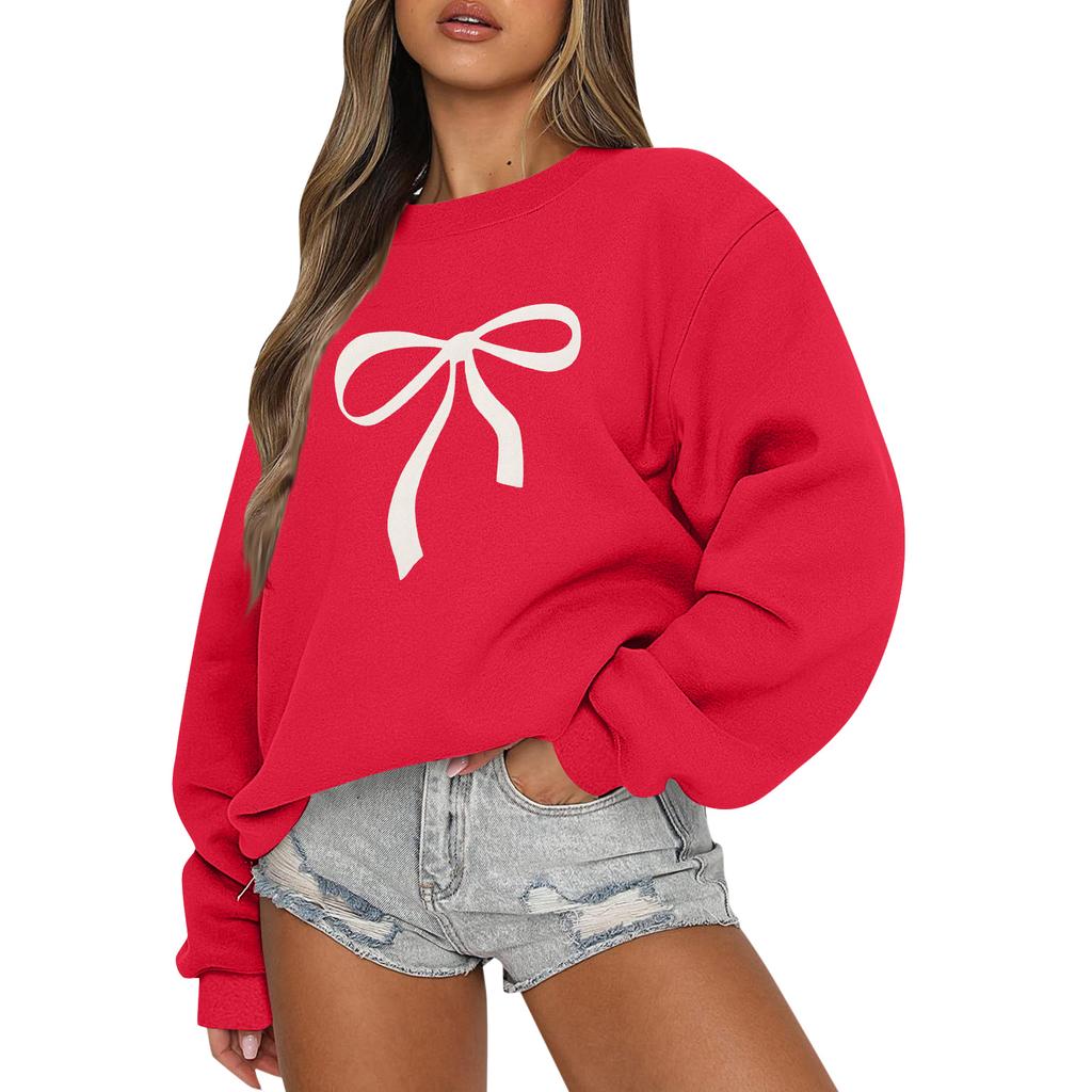 Women Tops Women's Long Sleeve Sweatshirt Casual Crewneck Loose Fit Pollover Fleece Tops