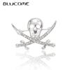 Fashion Trend Exaggeration Subculture Diamond Inlaid Skull Brooch Halloween Clothing Accessories Pin