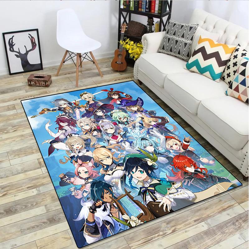 Genshin Impact Home carpet Office Decorative Carpet For Living Room Bedroom Door Mat Floor Rug Computer Chair Area Rug