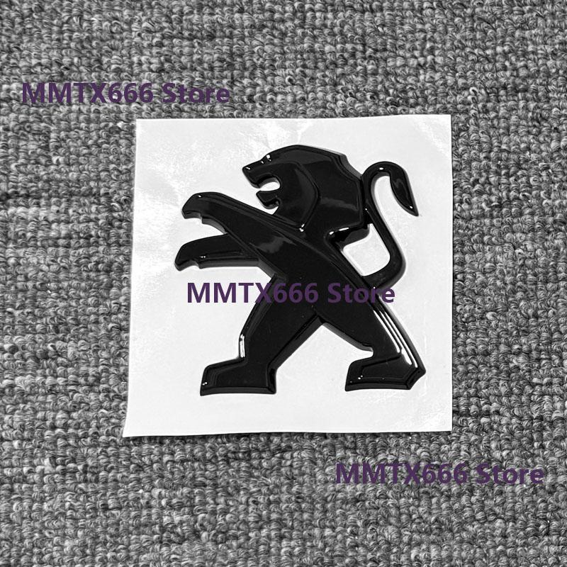 glossy black ABS Car Front Grille Eemblem Rear Trunk Badge Sticker For 2017 2018 Peugeot 301 Logo Accessories