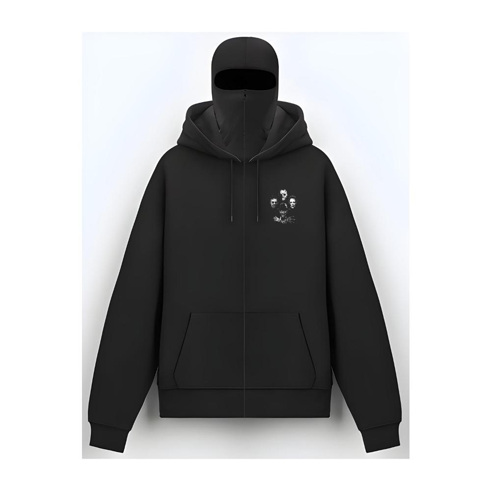 Трендовый бренд Бархатный двойной капюшон Уникальный дизайн Толстовка с капюшоном для осени и зимы, Новая унисекс свободная толстовка Y2K