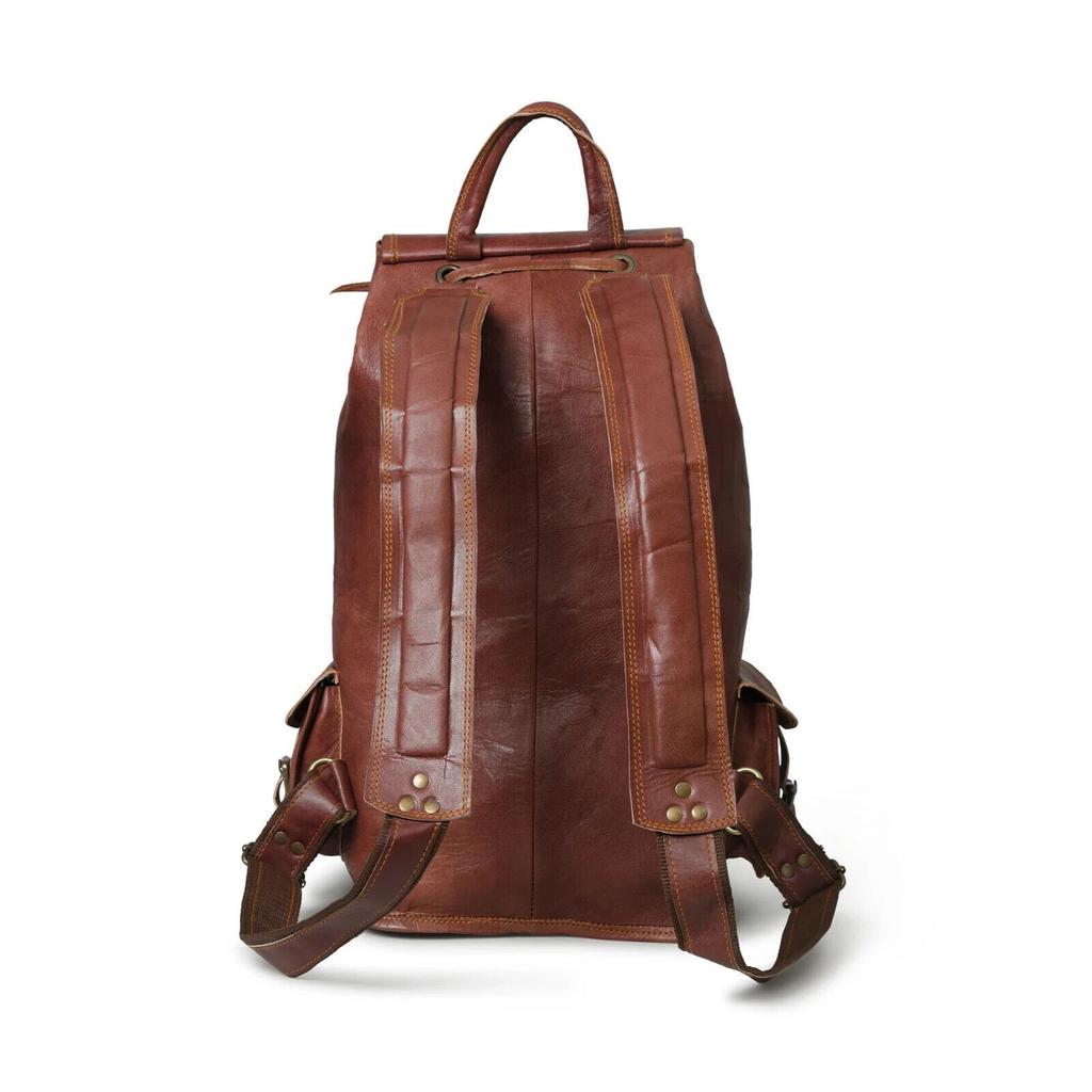 Handmade Leather Backpack Laptop Rucksack Men Women Vintage Brown Travelling Bag