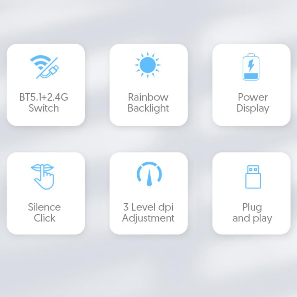 Беспроводная Bluetooth-мышь, световой дисплей с низким уровнем шума, эргономичная перезаряжаемая мышь для домашнего офиса, игры