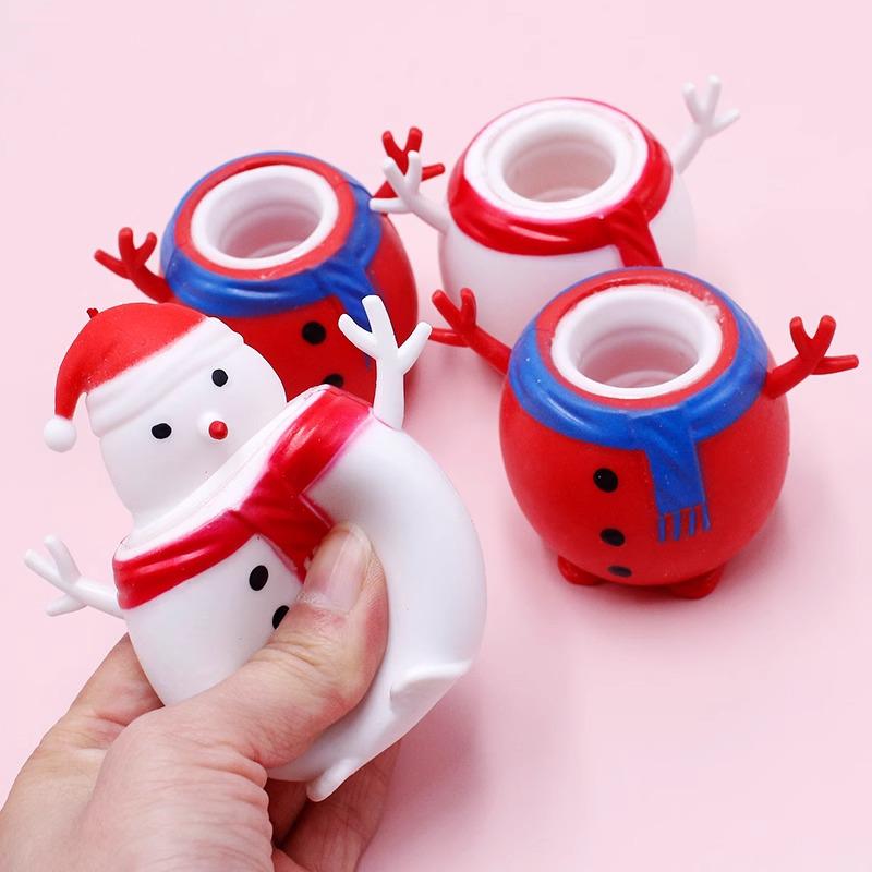 Creative Christmas Snowman Squeeze Cup: Musical Decompression Toy for Kids