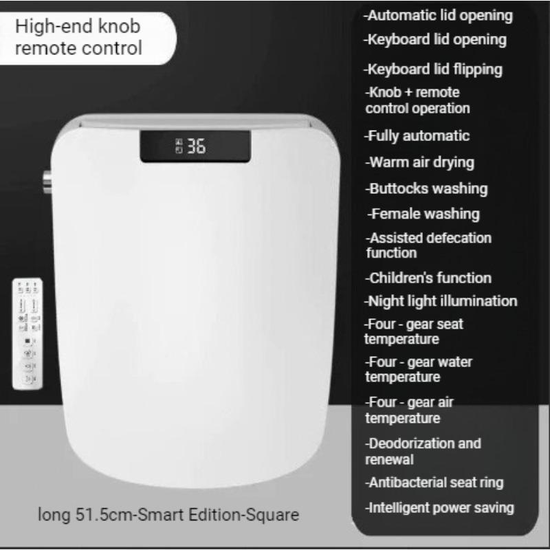 Ecofresh Square Smart Toilet Seat Cover - Electronic Bidet with Heating, Cleaning & Drying for Bathroom