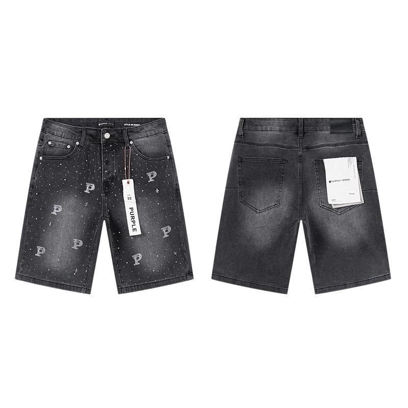 Трендовый трансграничный бренд PURPLE BRAND JEANS Европейские и американские уличные свободные и универсальные джинсовые шорты мужские и женские тренд