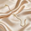 Fashion Natural Shell Stone Charm Bracelet for Women, Stainless Steel Zircon Tennis Chain Bracelets, Exquisite Luxury Jewelry
