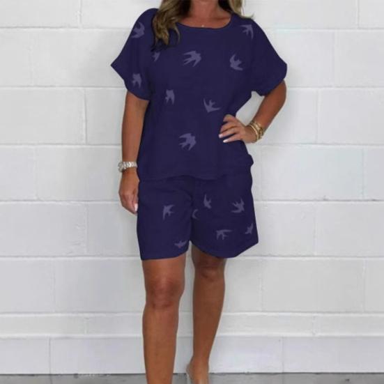 Yousheng повседневный комплект из двух частей для женщин, хлопковый лен, O-образный вырез, короткие рукава, топ и шорты, комплект свободной домашней одежды, подходящий костюм на весну и лето