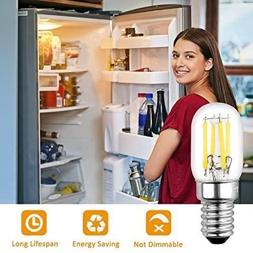 Ampoule LED T22 E14 3W Blanc Chaud 2700K Pour Frigo, 250LM, AC 230V, Équivalent À Halogène E14 25W, E14 Petite Filament Retro LED