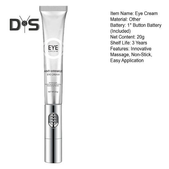 Массажный крем для кожи вокруг глаз с эффектом стирания морщин и мультипептидами 20 г Укрепляющий электронный массажер для тонких линий Умный крем для кожи вокруг глаз Электрический массажный крем для кожи вокруг глаз