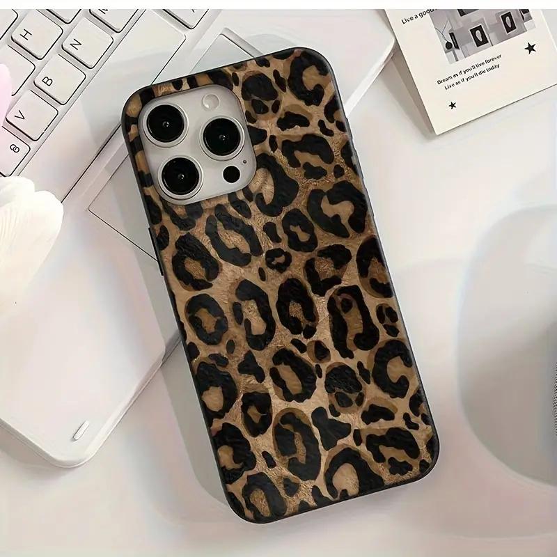 Реалистичный дизайн леопардового принта Мягкий чехол для телефона для iPhone 17 16 15 14 Plus 13 12 11 Pro Max 7 8 SE2 16E 17 Air Ударопрочный чехол